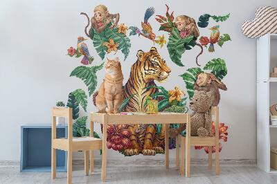 Wall sticker 130x171 Jungle safari with cartoon animals