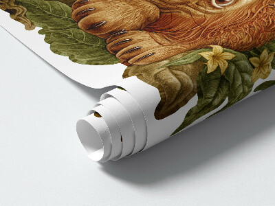 Wall sticker 130x199 Safari exotic animals in pastel jungle