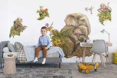 Wall sticker 130x163 Safari with exotic animals and vegetation
