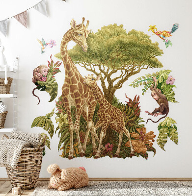 Wall sticker 130x195 Safari in a pastel version of wild nature