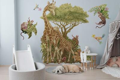 Wall sticker 130x195 Safari in a pastel version of wild nature