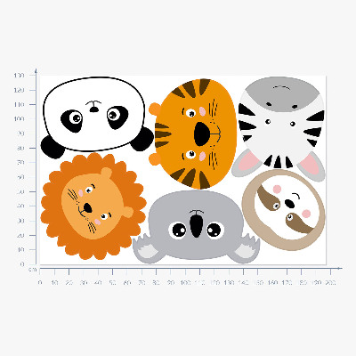 Wall sticker 130x197 A charming safari with wild animals