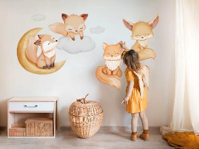 Wall sticker 130x208 Cute watercolor animals in heavenly style