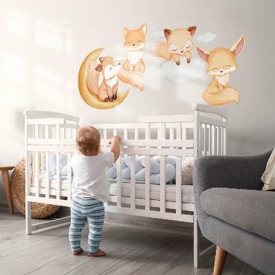 Wall sticker 130x208 Cute watercolor animals in heavenly style
