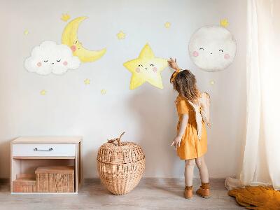 Wall sticker 130x236 Night clouds with stars in pastels