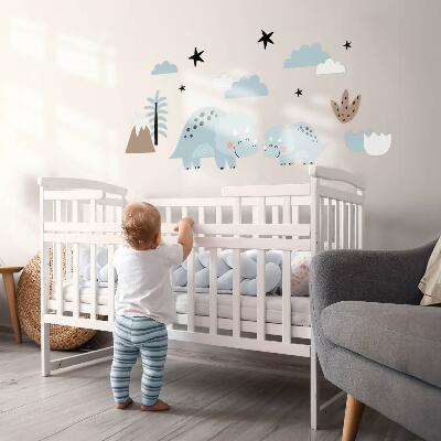 Wall sticker 130x220 Dinosaurs in pastel vegetation