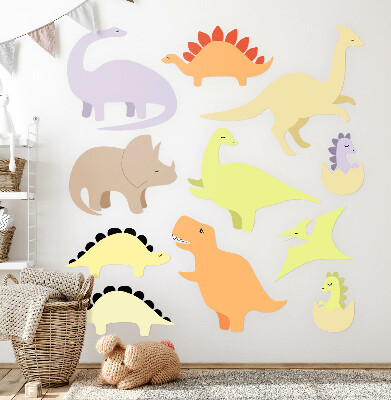 Wall sticker 130x183 Adorable pastel dinosaurs