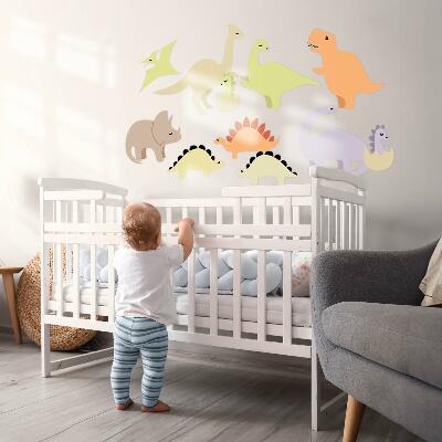 Wall sticker 130x183 Adorable pastel dinosaurs