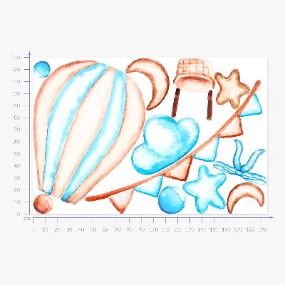 Wall sticker 130x194 Pastel boho accents in a watercolor version