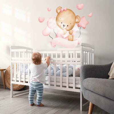 Wall sticker 130x194 A cute teddy bear in a delicate watercolor style