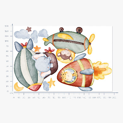 Wall sticker 130x196 Animal flights in a watercolor style