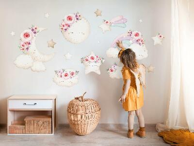 Wall sticker 130x180 Floral sky in watercolor boho style