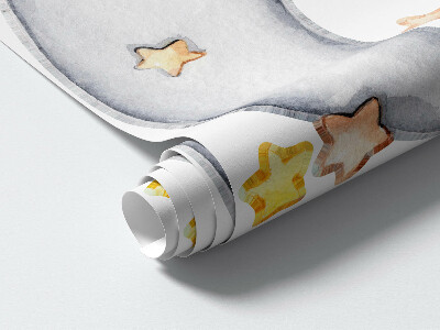 Wall sticker 130x177 Pastel animals in the clouds and stars