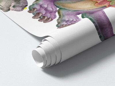 Wall sticker 130x158 A fairy-tale family of colorful dragons in pastels