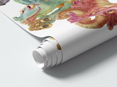 Wall sticker 130x174 Fairy tale dragons in pastel shades