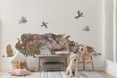 Wall sticker 130x225 Magical animals in pastel graphics