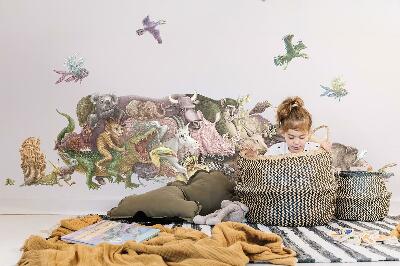 Wall sticker 130x225 Magical animals in pastel graphics