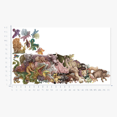 Wall sticker 130x225 Magical animals in pastel graphics