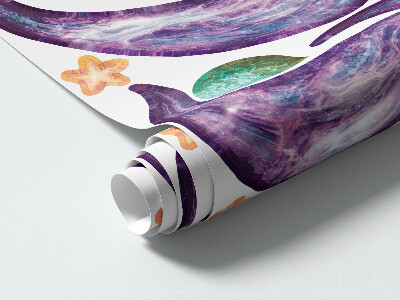 Wall sticker 130x200 Space adventures of rockets and planets in pastels
