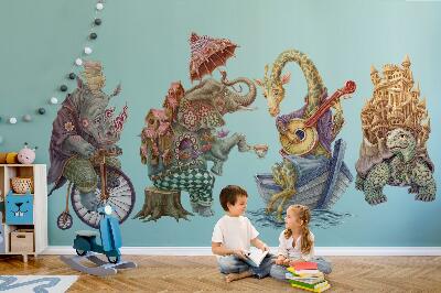 Wall sticker 130x171 Pastel drawings of magical animals