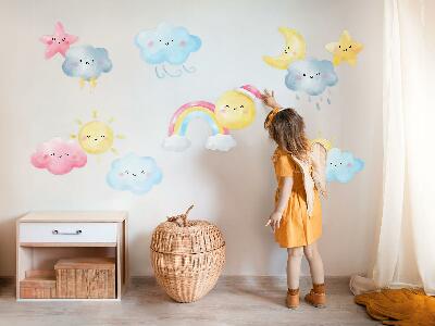 Wall sticker 60x89 Nature pastel sky motifs in watercolor style