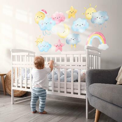Wall sticker 60x89 Nature pastel sky motifs in watercolor style