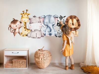 Wall sticker 60x99 Safari animals in a cute pastel aesthetic