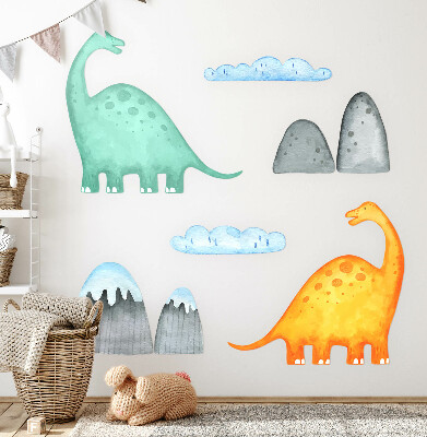 Wall sticker 60x108 Dinosaurs in pastel watercolor landscapes