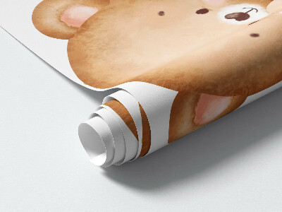 Wall sticker 60x103 Pastel teddy bears in a watercolor version