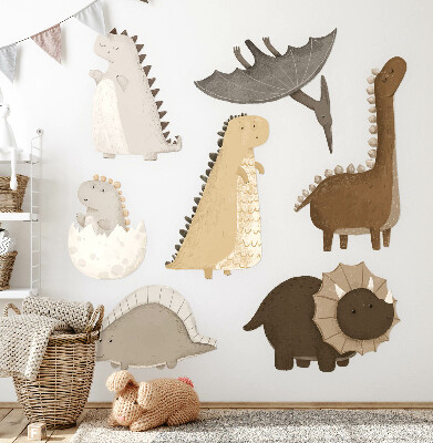 Wall sticker 60x91 Pastel cute dinosaurs in boho style