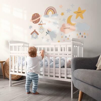 Wall sticker 60x99 Boho in pastel shades of sky and space