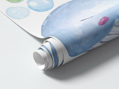 Wall sticker 60x85 Pastel underwater world of watercolor creatures
