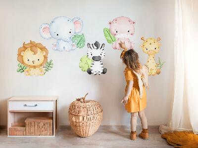 Wall sticker 60x69 Safari in pastel shades with charming animals