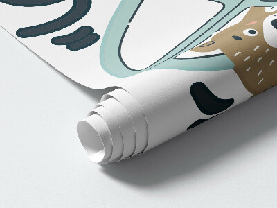 Wall sticker 60x81 Ready to go! Pastel animals in cars