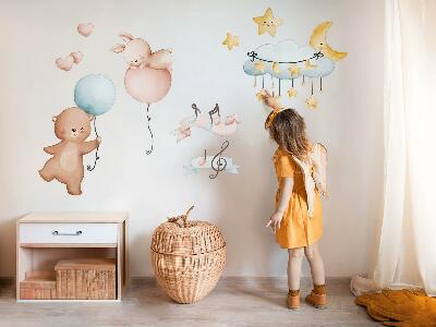 Wall sticker 60x89 Balloon animals in a pastel sky