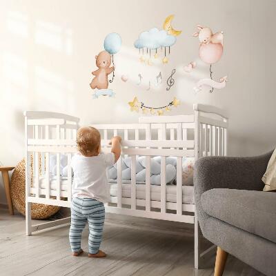 Wall sticker 60x89 Balloon animals in a pastel sky