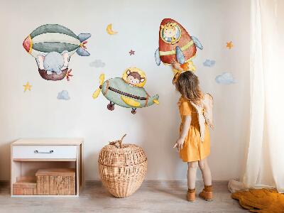 Wall sticker 60x90 Animal flights in a watercolor style