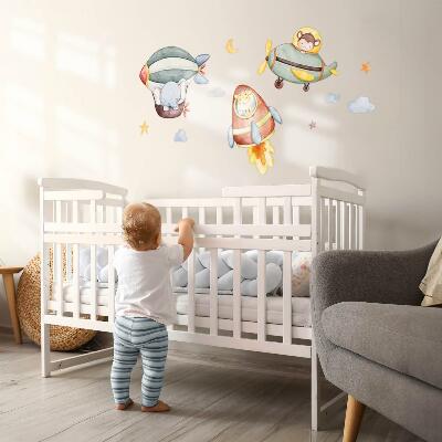 Wall sticker 60x90 Animal flights in a watercolor style