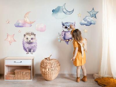 Wall sticker 60x79 Animals in the pastel magic of the night sky