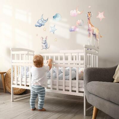 Wall sticker 60x57 Night wonders of nature in a pastel watercolor style