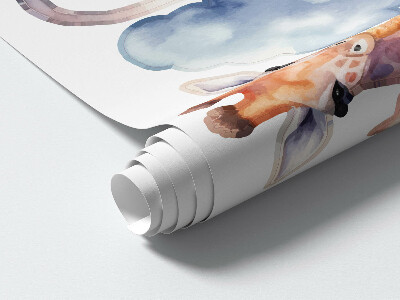 Wall sticker 60x57 Night wonders of nature in a pastel watercolor style