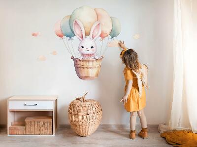 Wall sticker 60x63 Bunny with balloons in watercolor shades
