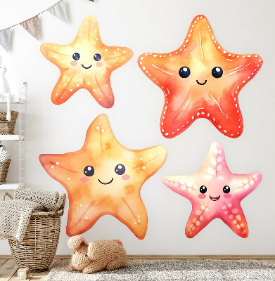 Wall sticker 60x65 Pastel happy starfish in watercolor style