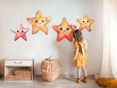 Wall sticker 60x65 Pastel happy starfish in watercolor style