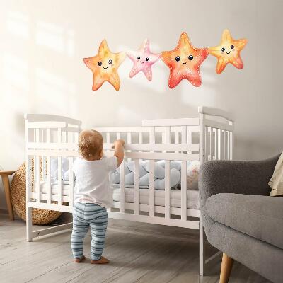 Wall sticker 60x65 Pastel happy starfish in watercolor style