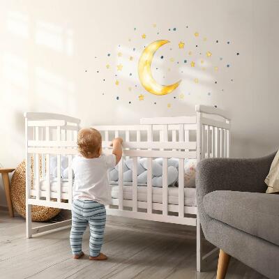 Wall sticker 60x65 Space watercolor sky with moon and stars