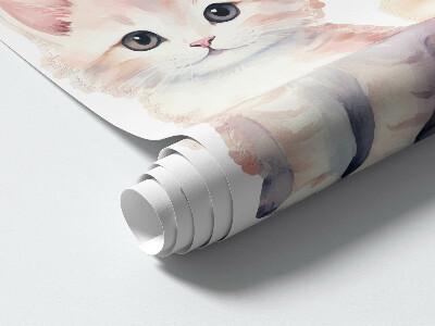 Wall sticker 60x82 Cute animals in pastel sky