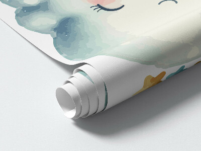 Wall sticker 60x60 Pastel clouds with moon and stars