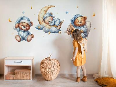 Wall sticker 60x103 Teddy bears in space watercolor pastel sky