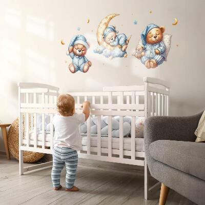 Wall sticker 60x103 Teddy bears in space watercolor pastel sky